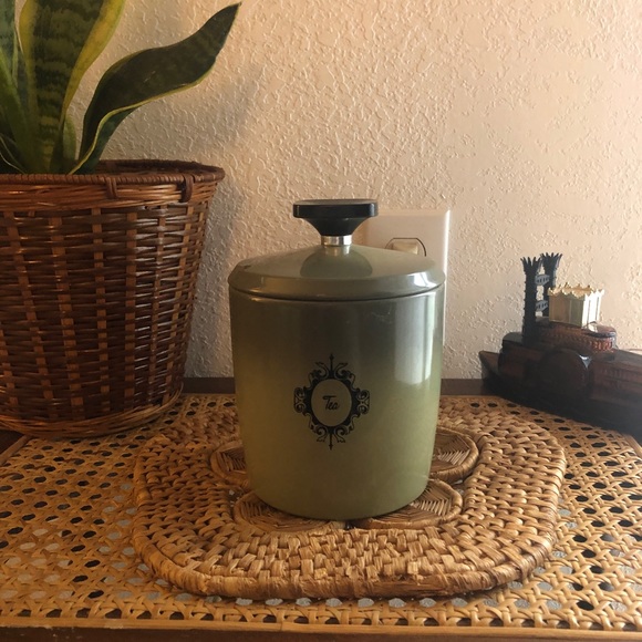 West Bend Avocado Green Ombre Tea Canister Mid Century Modern/Retro - Picture 4 of 15